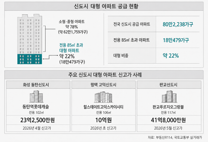 신도시 대형 아파트 공급현황/부동산R114