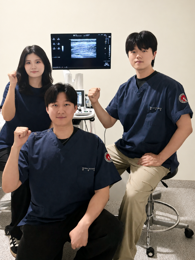건양대 물리치료학과 학생 저자들. (왼쪽부터) 전혜원, 방성우, 박순범. (사진제공=건양대)