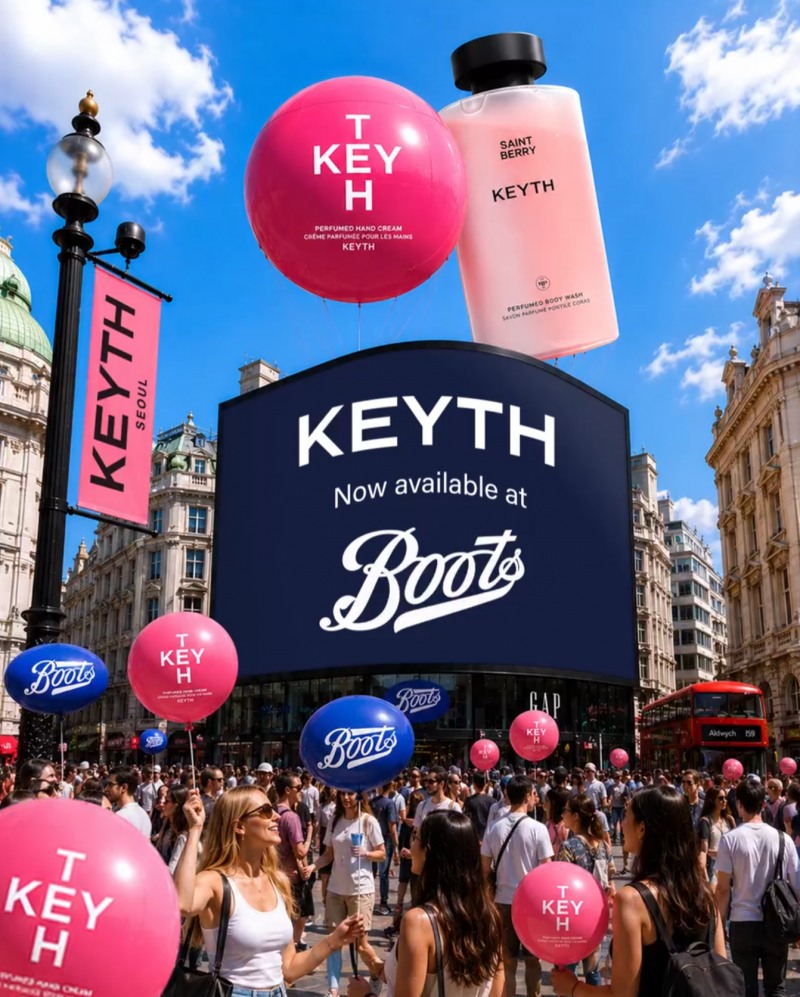 KEYTH(키스)가 영국 최대 헬스&뷰티 리테일러인 부츠(Boots)의 450개 매장 입점을 확정하고 유럽 오프라인 시장 진출을 개시한다.