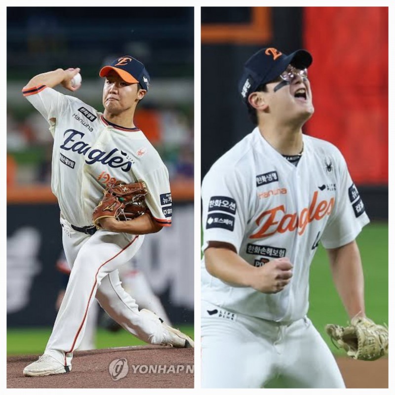 정우주(왼쪽)와 김서현