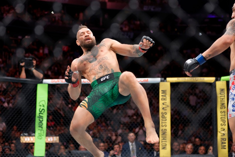 5년 만의 UFC 복귀전을 부상으로 망친 코너 맥그리거. / 사진=연합뉴스
