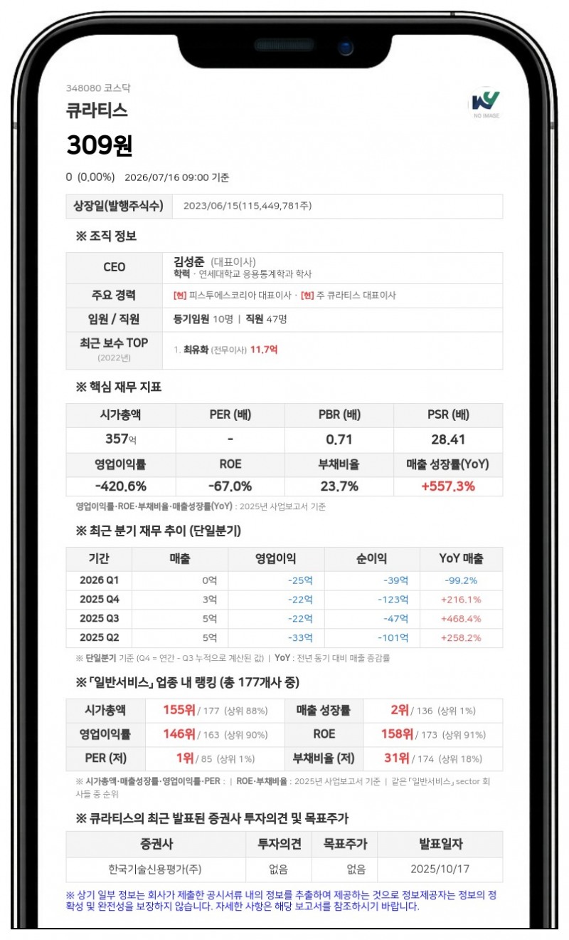 큐라티스, 감자 주권 변경상장으로 22일 주권매매거래정지 해제