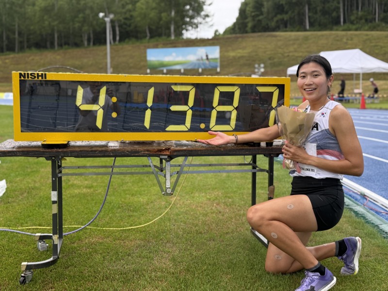 여자 1,500m 한국신기록 세운 박나연. / 사진=연합뉴스