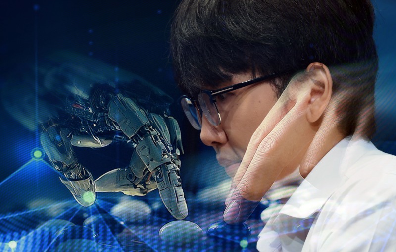 AI 카타고와 대국 펼치는 신진서. / 사진=연합뉴스