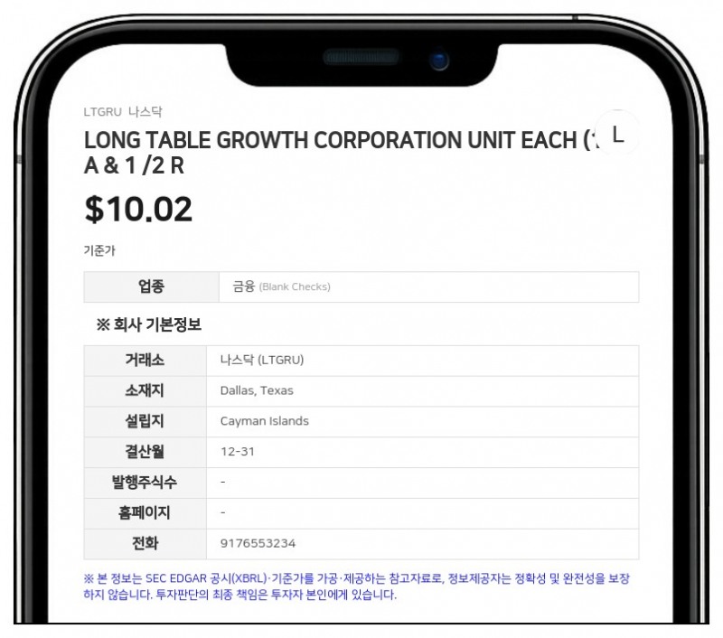 롱 테이블 그로스, 7월 27일부터 IPO 유닛 분할 거래 개시