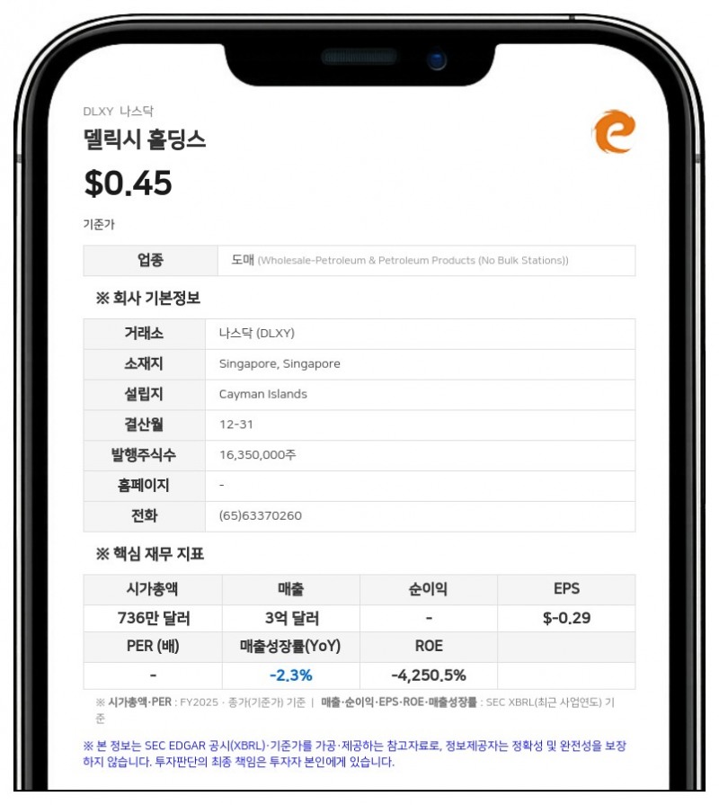 델릭시 홀딩스, 내부통제 결함으로 연차보고서 수정 제출…"재무·IT 통제 비효과적"