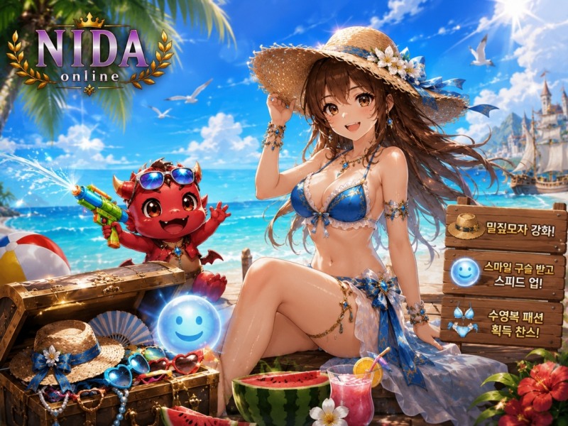 장수 MMORPG '니다온라인', 여름 이벤트 시작…밀짚모자 강화부터 수영복 패션까지