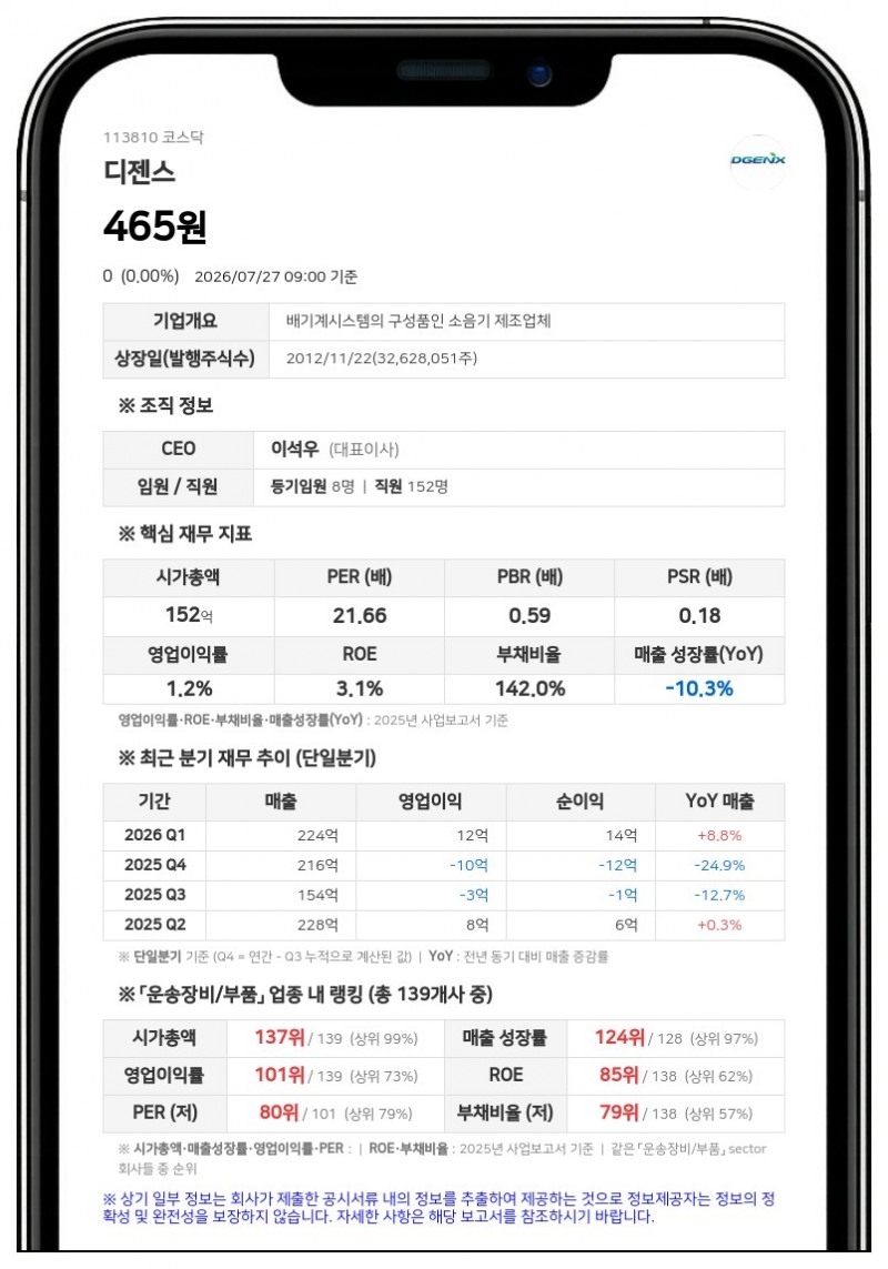 디젠스 보통주 2026년 7월 28일 거래정지 해제, 액면병합 주권 변경상장 영향