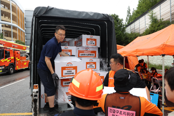 희망브리지, 인천 화재 현장에 도시락 2400인분 전달