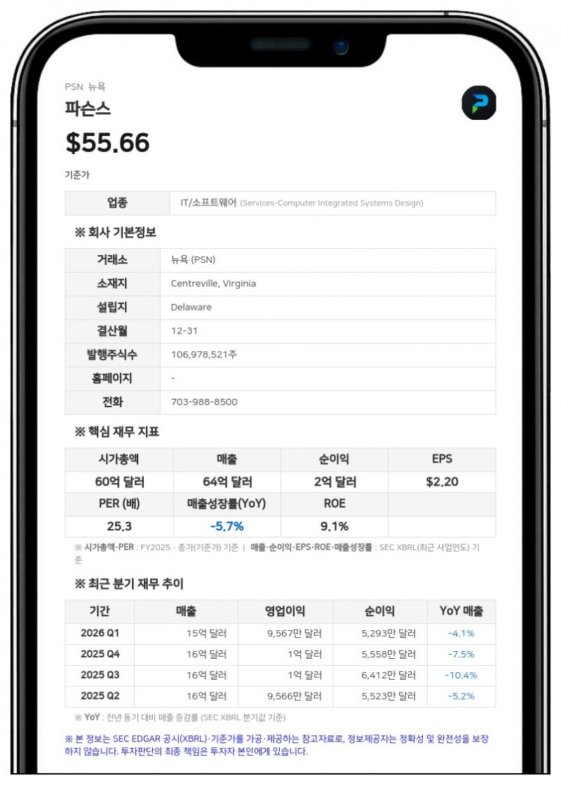 파슨스 10-Q, 2분기 실효세율 112.4%…법인세가 세전이익 넘어