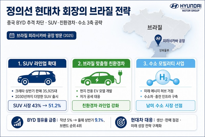 정의선 현대차 회장 "브라질, 'SUV·친환경차·수소' 거점으로”