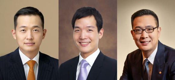 (왼쪽부터)한화그룹 김동관 수석부회장, 한화생명 김동원 부회장, 한화비전 김동선 사장./한화그룹