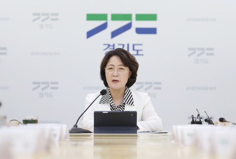 추미애 경기도지사가 31일 경기도 북부청사에서 열린 경기북부 핵심 도정 업무보고에서 모두발언을 하고있다. /경기도