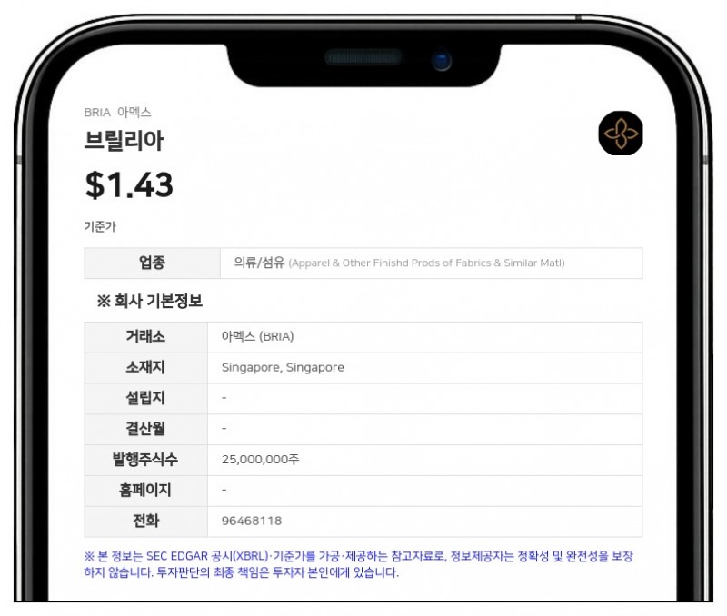브릴리아, 연차보고서 제출…고객사 편중 및 '다이아나' 브랜드 라이선스 이해상충 리스크 제시