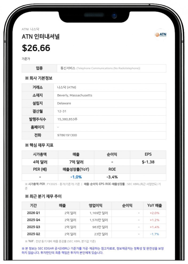 ATN 인터내셔널, 메리 메이비 수석 부사장 겸 법률고문 10월 사임 합의