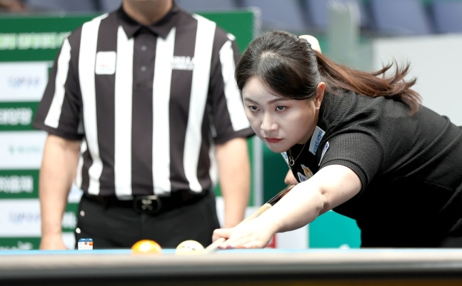 LPBA 4강에 진출한 김민아 / 사진=PBA 제공. 연합뉴스