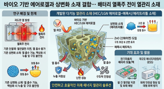 다기능 열관리 복합소재의 제조 원리와 주요 성능. (사진제공=중앙대)