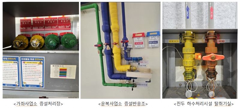 화학물질 관리시설 개선 현황_약품 주입구 도색 및 시건장치 설치 모습. /인천시