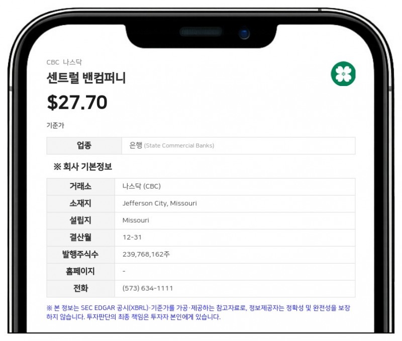 센트럴 밴컴퍼니, 2분기 순이익 1억 1380만 달러 기록… 1억 달러 자사주 매입 승인