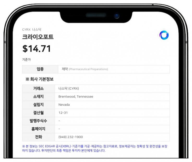 크라이오포트, 2분기 매출 4900만 달러…조정 EBITDA 흑자 전환