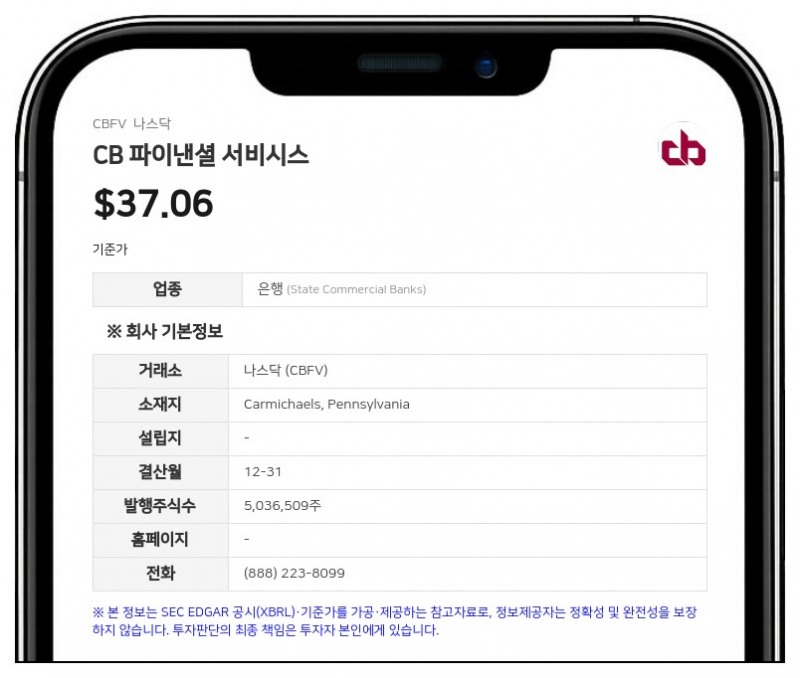 CB 파이낸셜 서비시스, 상반기 세금 공제 투자 등 자금 집행 확대…현금흐름표 공개