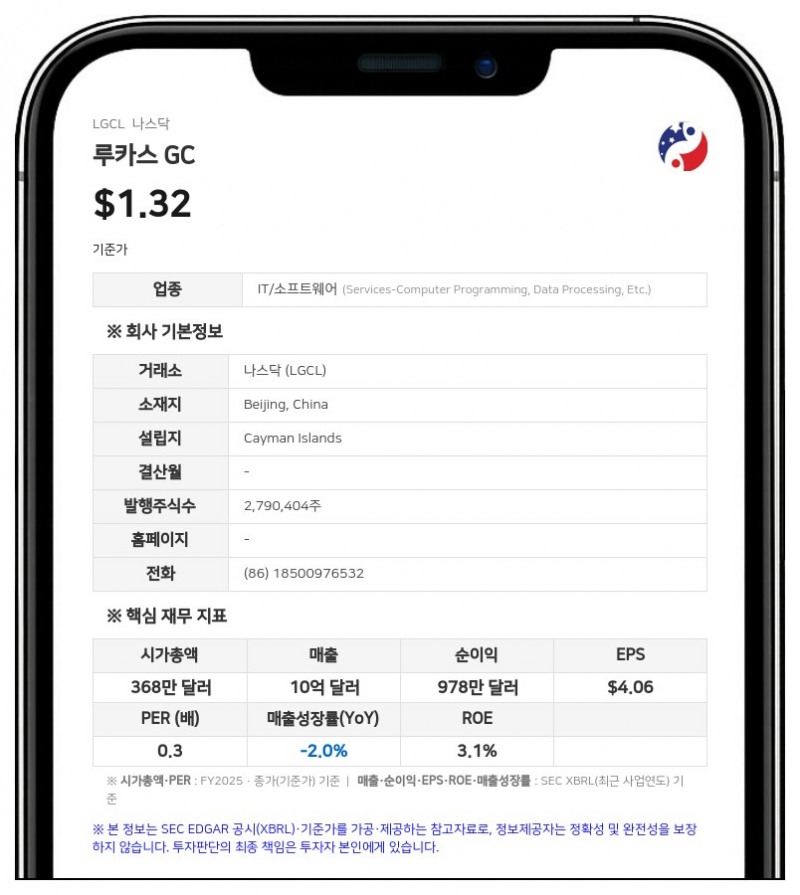 루카스 GC, 최대 2500만 달러 규모 'at the market' 방식 보통주 발행 추진