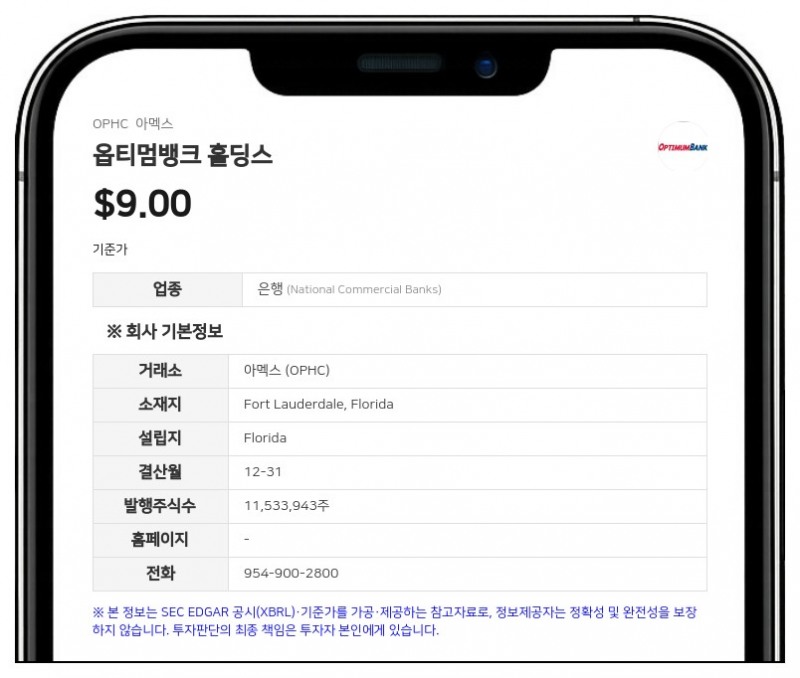 옵티멈뱅크 홀딩스, 2분기 순이익 665만 달러 기록…전년비 85% 급증