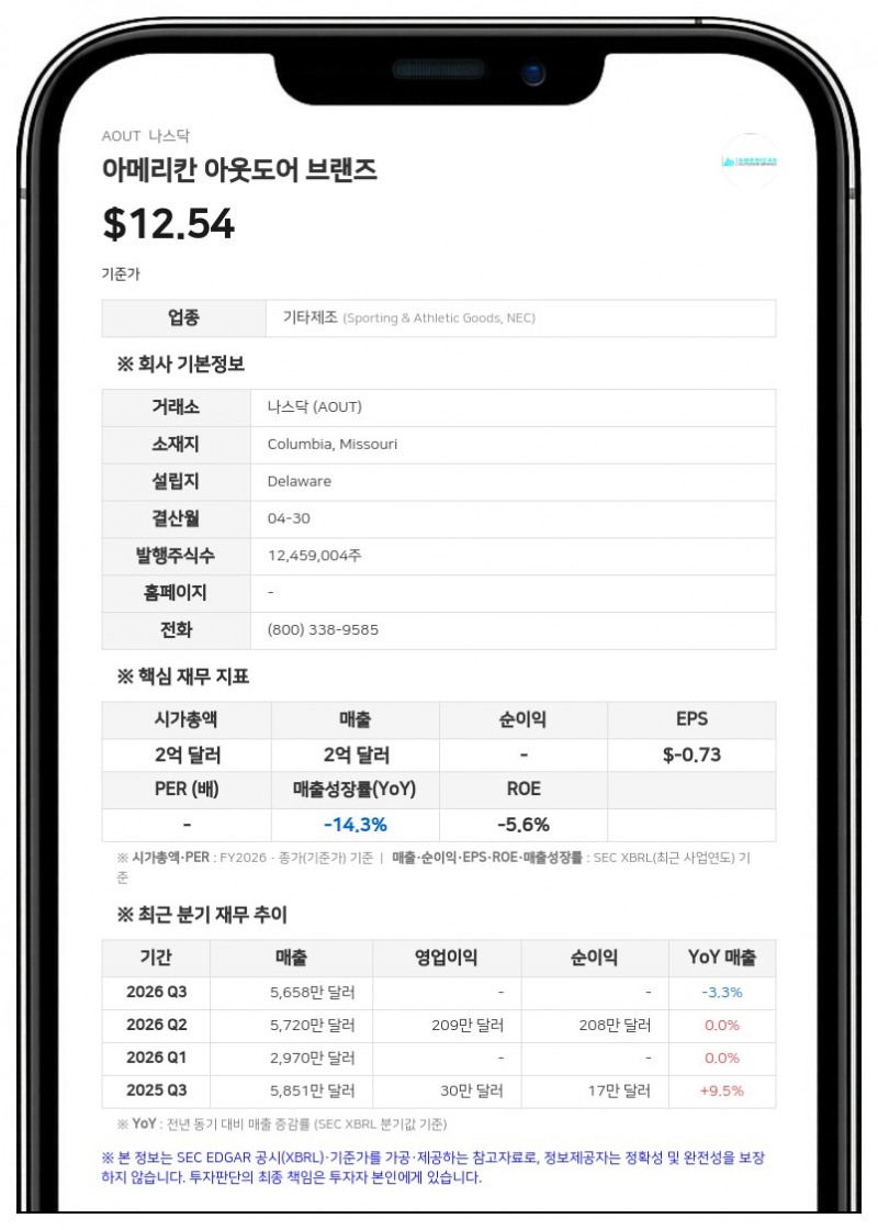 아메리칸 아웃도어 브랜즈 대량보유 보고서 제출…HIA 경영진 명단 공개
