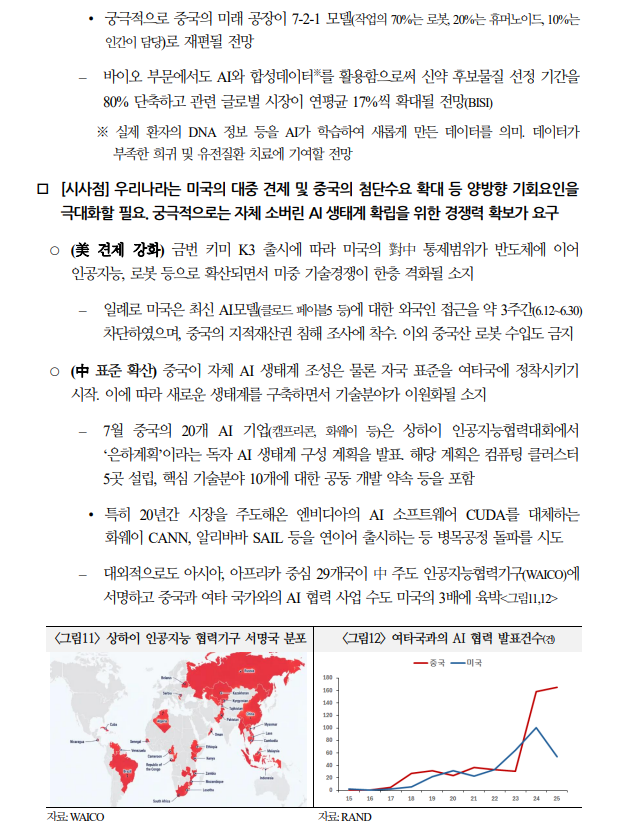 미·중 AI 패권경쟁, 생성형 AI 차이나쇼크 3.0 지속 - 국금센터