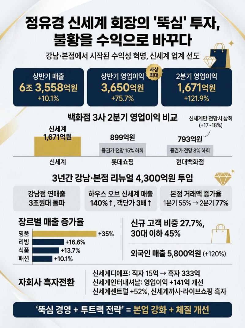 정유경 신세계 회장의 '뚝심' 투자, 불황을 수익으로 바꾸다