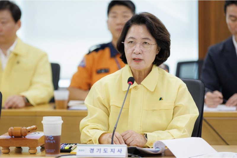 12일 오후 수원시 경기도청 율곡홀에서 열린 2026년 3분기 경기도 통합방위협의회에서 추미애 경기도지사가 인사말씀을 하고 있다./경기도