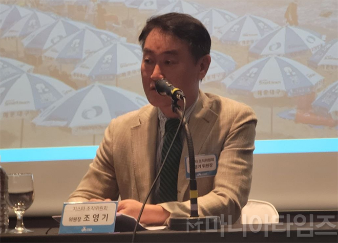 지스타조직위원회 기자간담회에서 조영기 지스타조직위원장이 기자들의 질문에 답하고 있다. 사진 촬영: 이동근 기자
