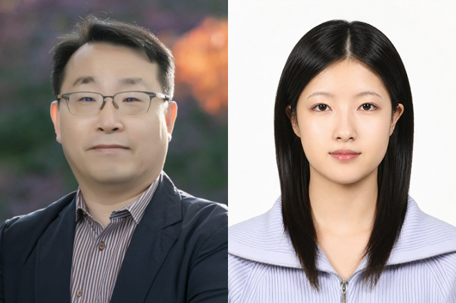 (왼쪽부터) 숙명여대 인공지능공학부 김병규 교수, 최지훈 연구원. (사진제공=숙명여대)