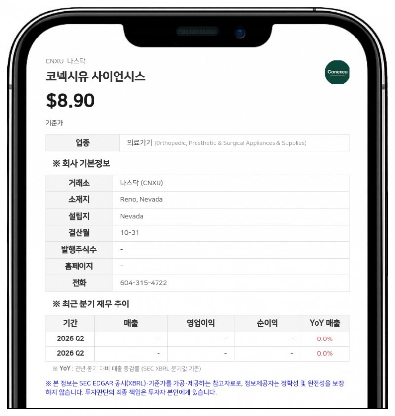 코넥시유 사이언시스 이사 제프리 샤프, 지분 5.4% 보유 공시
