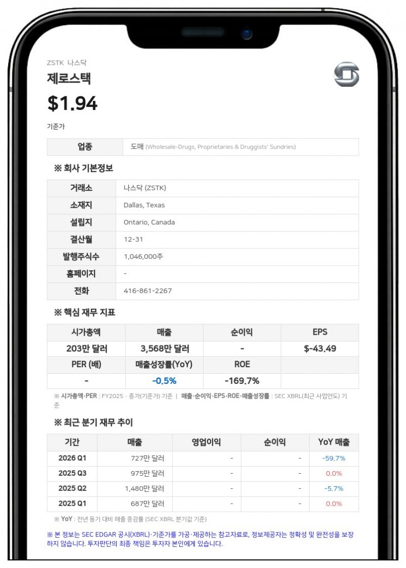 제로스택, 캐나다 온타리오에서 미국 텍사스로 법인 이전 완료