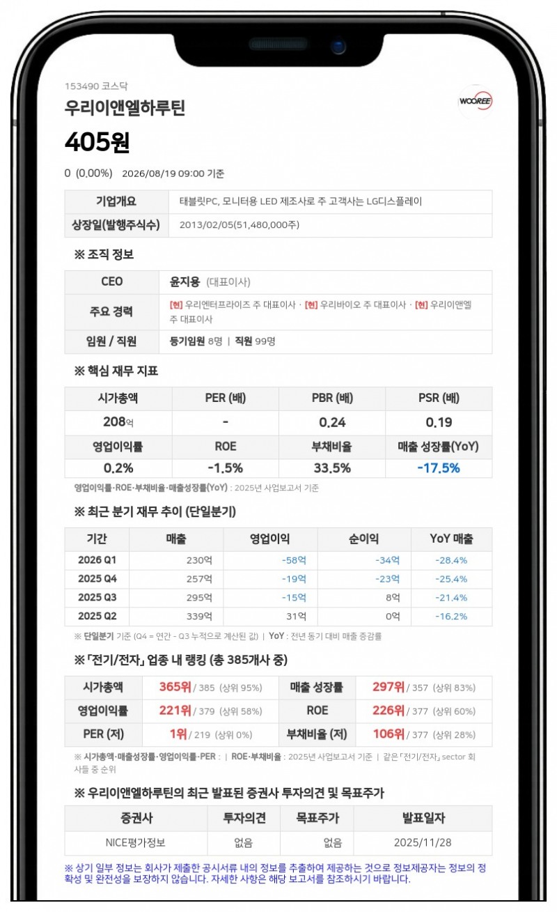 우리이앤엘하루틴 보통주 거래정지 풀린다...20일 액면병합 신주 상장