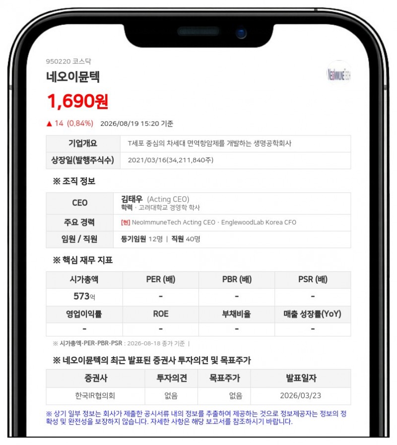 매출 대비 10% 이상 초대형 계약…네오이뮨텍, 3669억원 규모 기술이전 성사