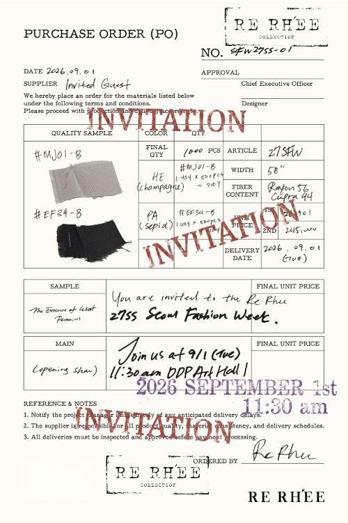 리이(RE RHEE) 2027 S/S 서울패션위크 패션쇼