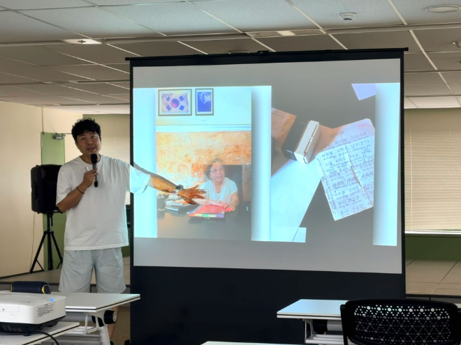 지난 20일 영풍빌딩에서 열린 북토크에서 김동우 작가가 강연을 하고 있다./ 사진 = (주)영풍 제공