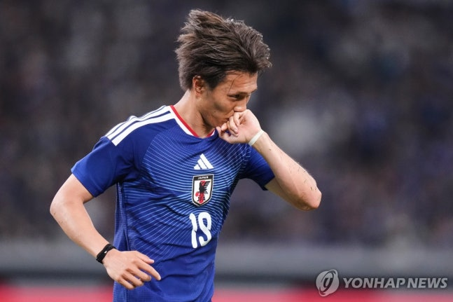 일본 축구대표 오가와 고키의 골 세리머니 모습 / 사진=연합뉴스