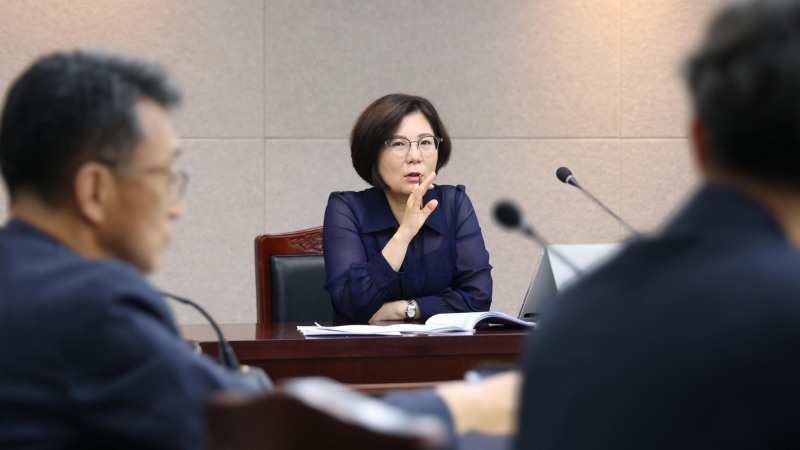 김보라 안성시장이‘경기도 '제2회 추경예산 편성 영향 파악 보고회'에서 발언하고있다. /안성시’