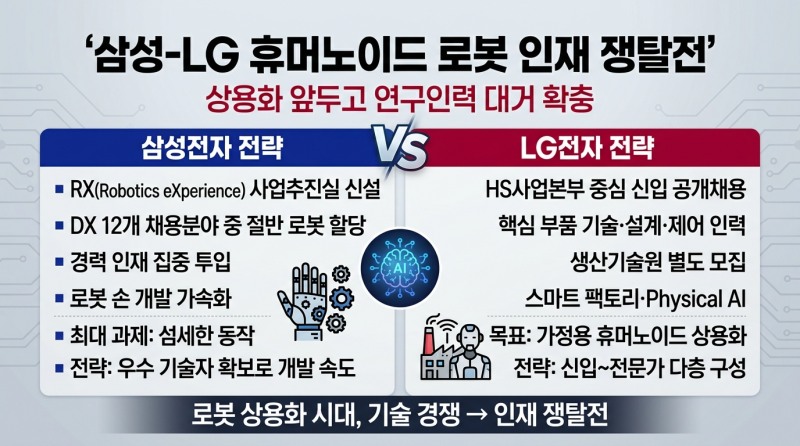 삼성-LG, 휴머노이드 로봇 인재 쟁탈전