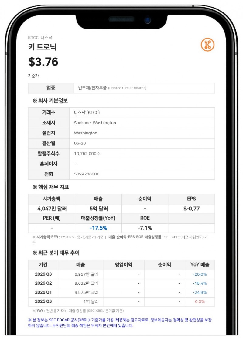 키 트로닉, 2027회계연도 경영진 인센티브 계획 및 RSU 부여 확정