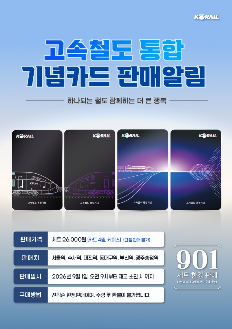고속철도 통합기념 '레일플러스 교통카드' 판매 포스터./코레일