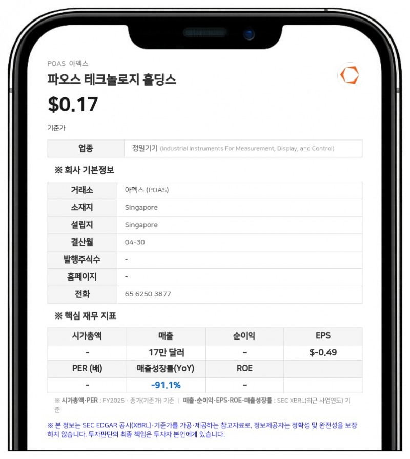 파오스 테크놀로지, 연차보고서 제출…적자 지속 속 '계속기업 의문' 제기