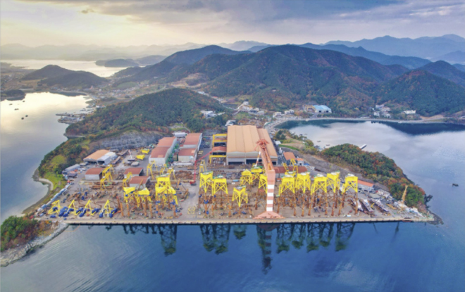 경상남도 고성군에 소재한 SK오션플랜트 조선소 전경. 사진= SK오션플랜트