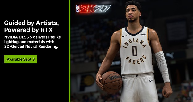엔비디아의 'DLSS5'가 'NBA 2K27'로 첫 실사용된다(제공=엔비디아).