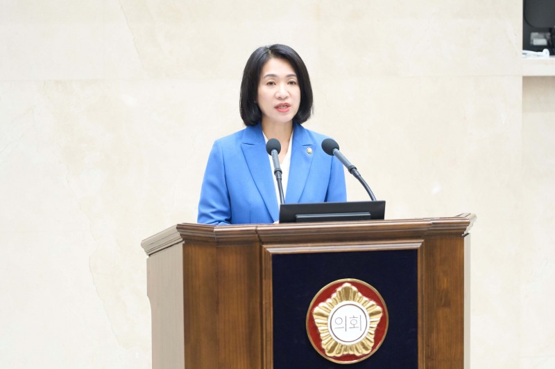 5분발언을 하고있는 오수정 의원. /용인시의회