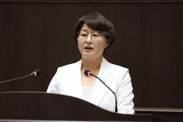 오현주 광주시의회 도시환경위원장이‘중부권 광역급행철도(JTX)’ 사업의 속도감 있는 추진을 정부에 공식 촉구헸다. /광주시의회
