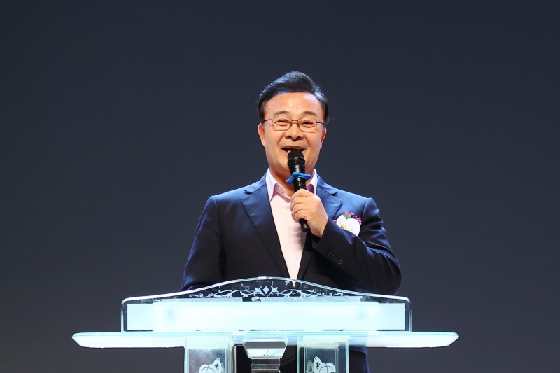 김성제 의왕시장이‘2026년 의왕시 보육인 세미나’에서 축사를 하고있다./의왕시